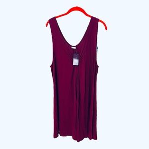 NWT Lascana Bathing Suit Cover Up Women’s 16 1x 16W Plus Wine Merlot Sleeveless